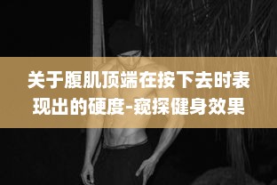 关于腹肌顶端在按下去时表现出的硬度-窥探健身效果与身体健康的独特视角 v0.3.0下载