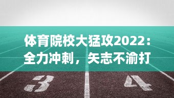 体育院校大猛攻2022：全力冲刺，矢志不渝打造全新体育人才培养生态系统 v3.8.9下载