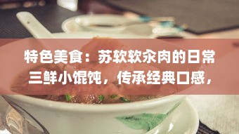 特色美食：苏软软汆肉的日常三鲜小馄饨，传承经典口感，满足你对美食的所有想象