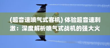 (超音速喷气式客机) 体验超音速刺激：深度解析喷气式战机的强大火力与精准射击