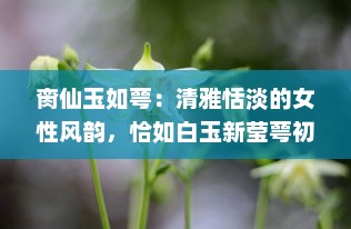 脔仙玉如萼：清雅恬淡的女性风韵，恰如白玉新莹萼初破的花瓣 v8.5.8下载