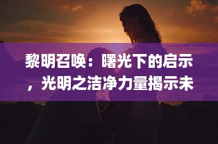 黎明召唤：曙光下的启示，光明之洁净力量揭示未来的希望与挑战