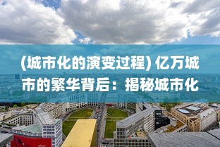 (城市化的演变过程) 亿万城市的繁华背后：揭秘城市化进程中的社会变迁与经济转型